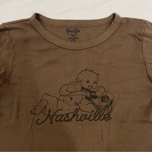 Brandy Melville Brown Nashville Baby Tee